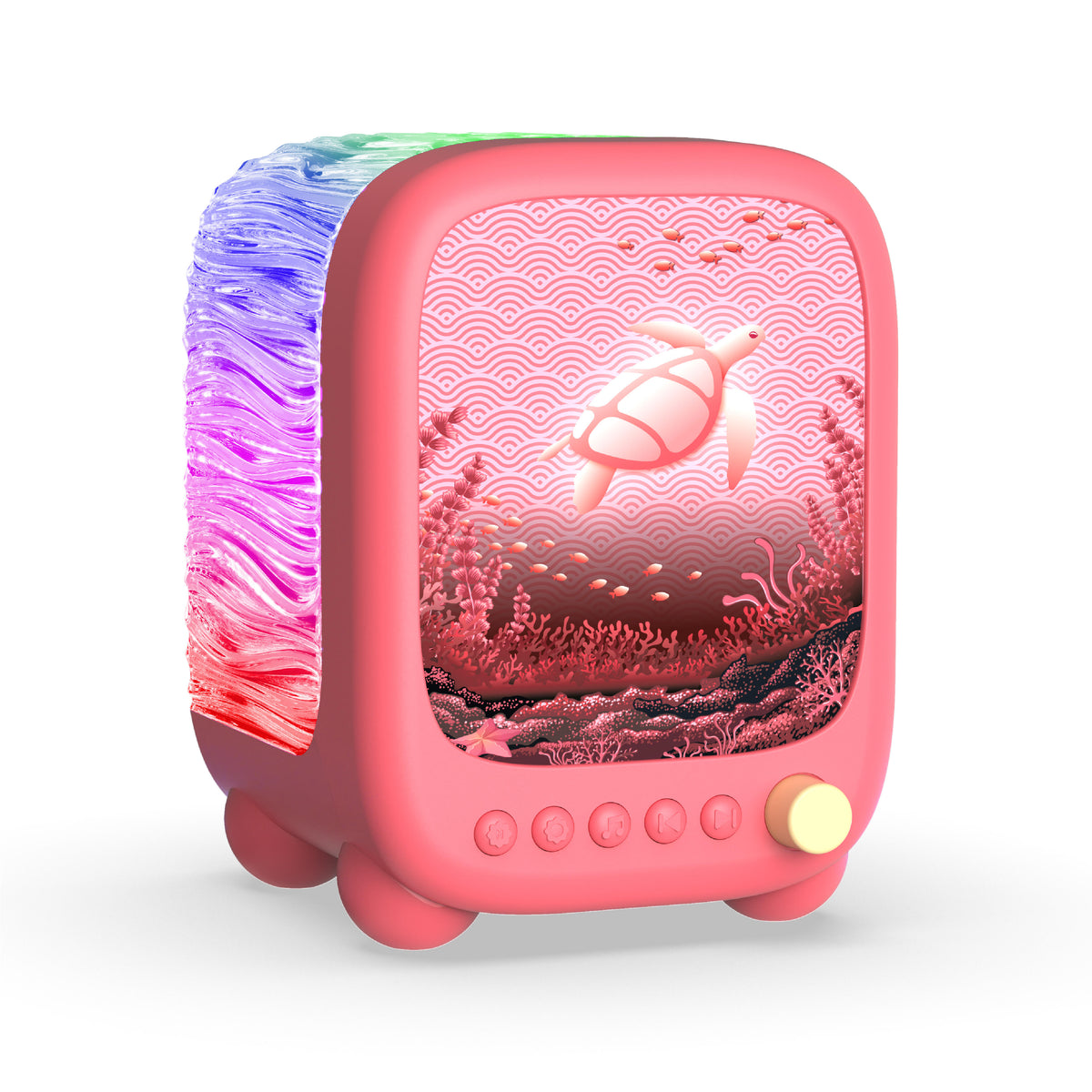 Projection lamp and speaker Wavy Light MOB – coral