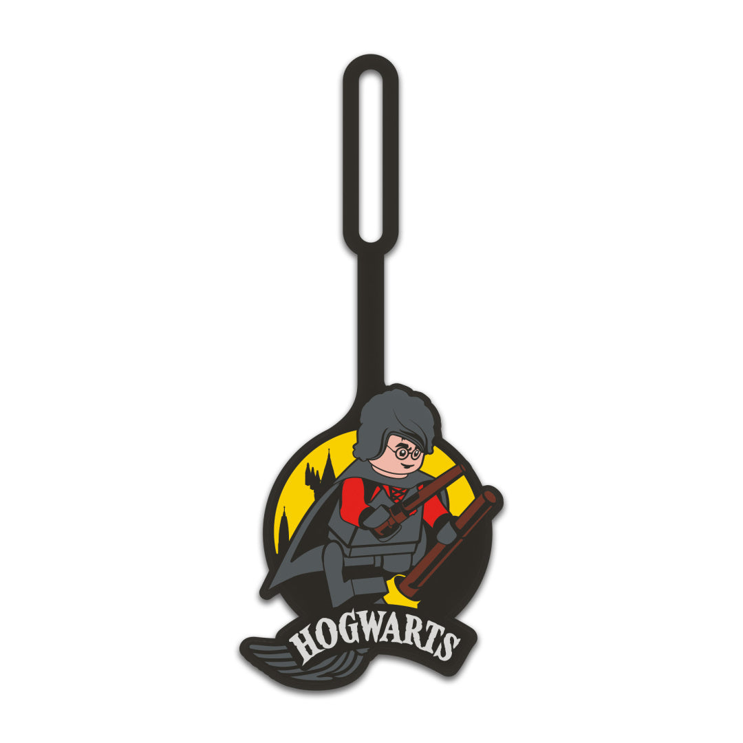 Zawieszka LEGO Harry Potter Quidditch z postacią Harry'ego w stroju czarodzieja i miotłą
