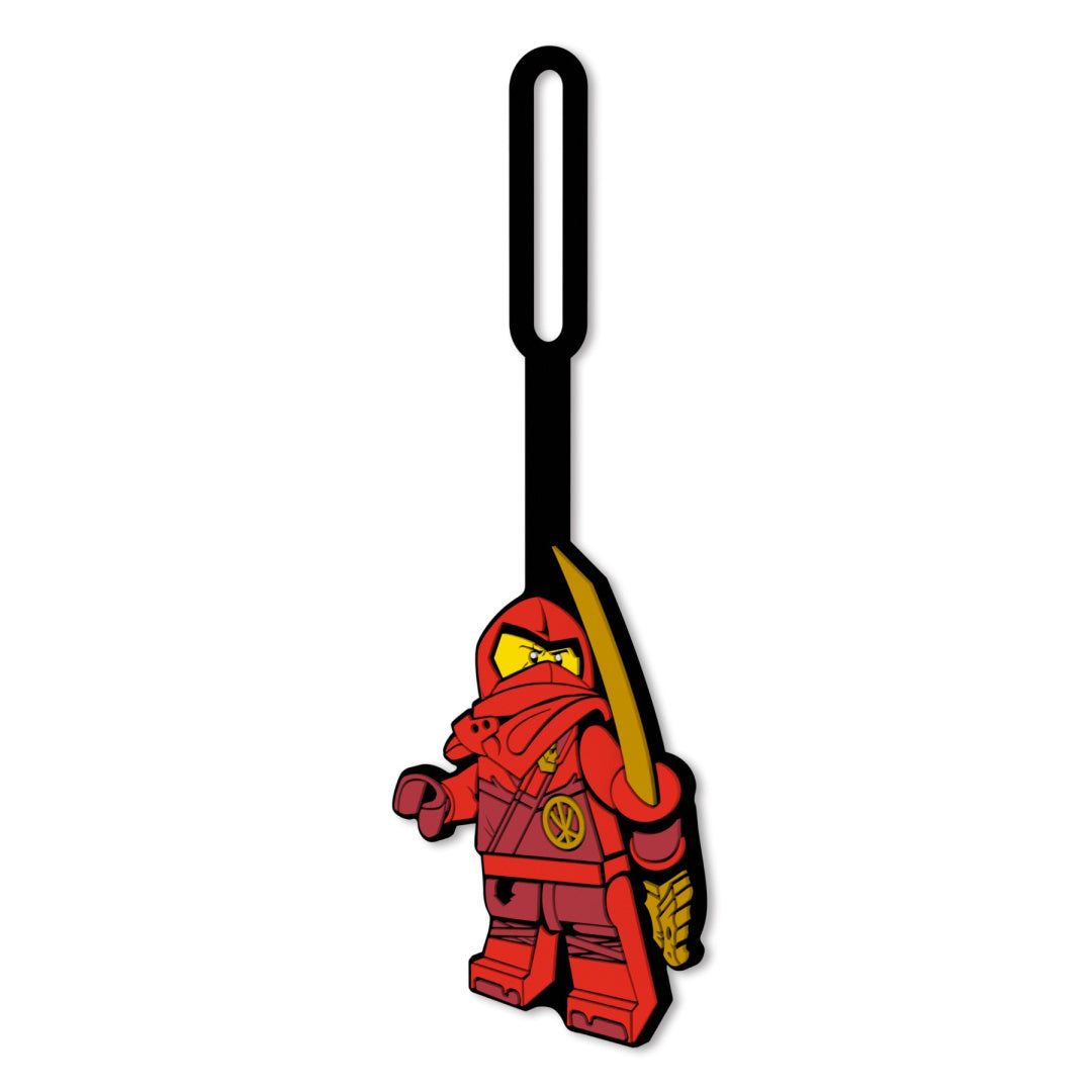 Zawieszka do plecaka LEGO Ninjago Kai z postacią czerwonego ninja i czarnym paskiem