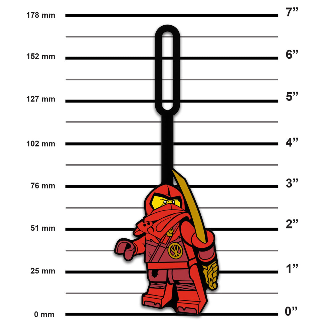 Zawieszka do plecaka LEGO Ninjago Kai z figurką czerwonego ninja i mieczem
