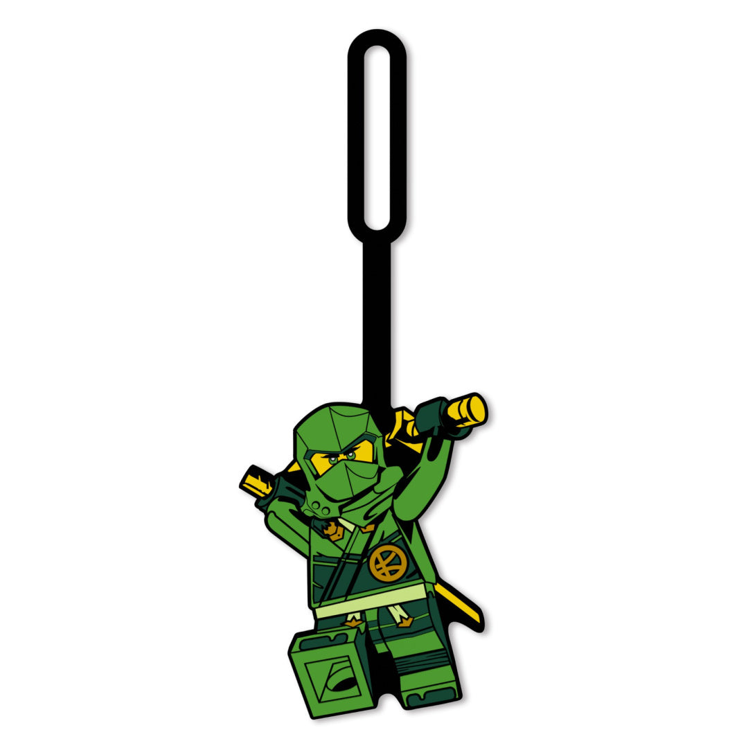 Zawieszka LEGO Ninjago Lloyd w zielonym stroju z mieczem i czarnym uchwytem