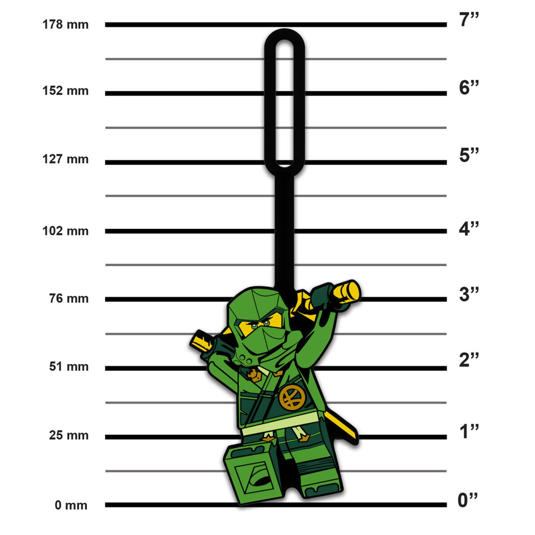 Zawieszka LEGO Ninjago Lloyd z zieloną postacią ninja i czarnym uchwytem