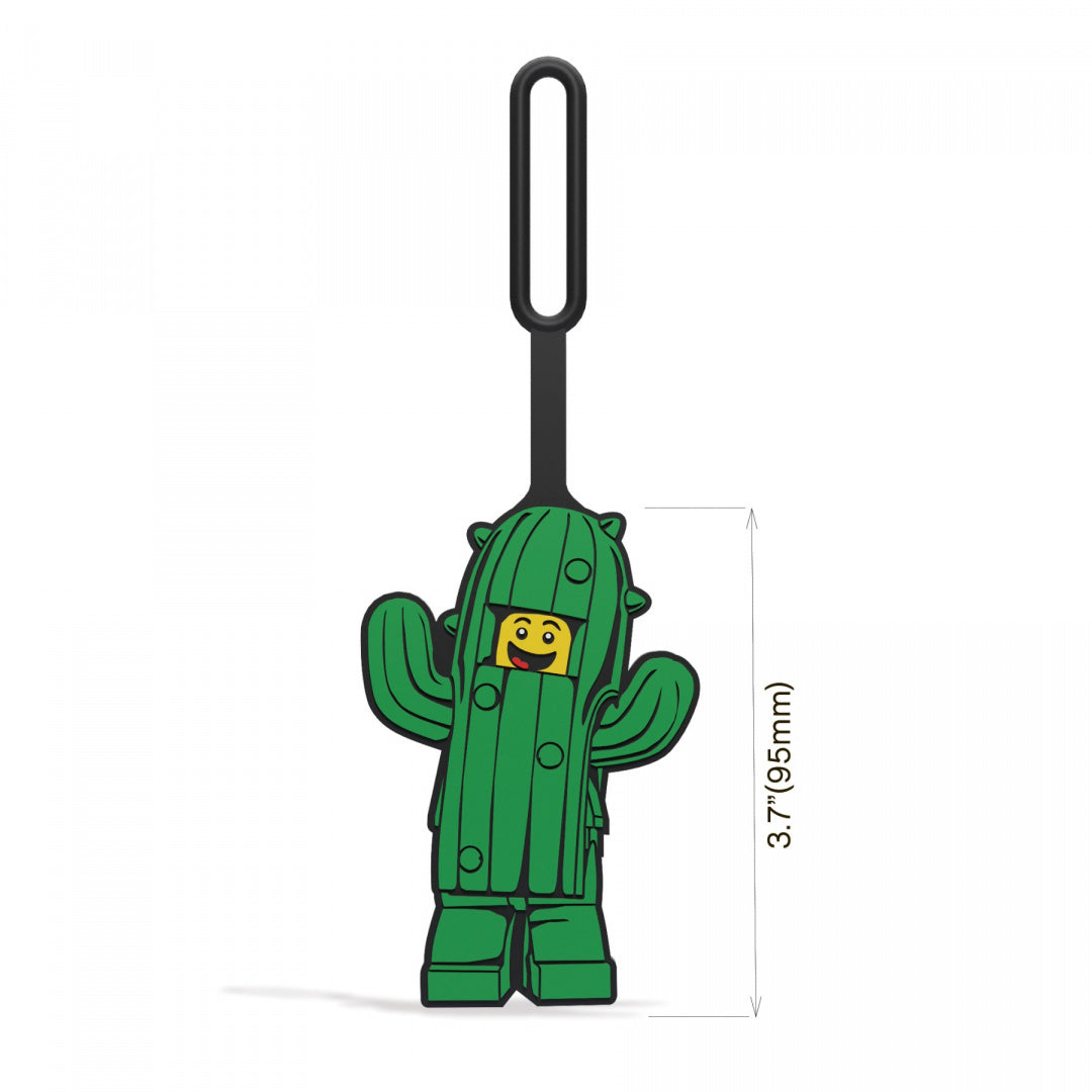Zawieszka LEGO do plecaka w kształcie zielonej postaci kaktusa z uśmiechniętą twarzą