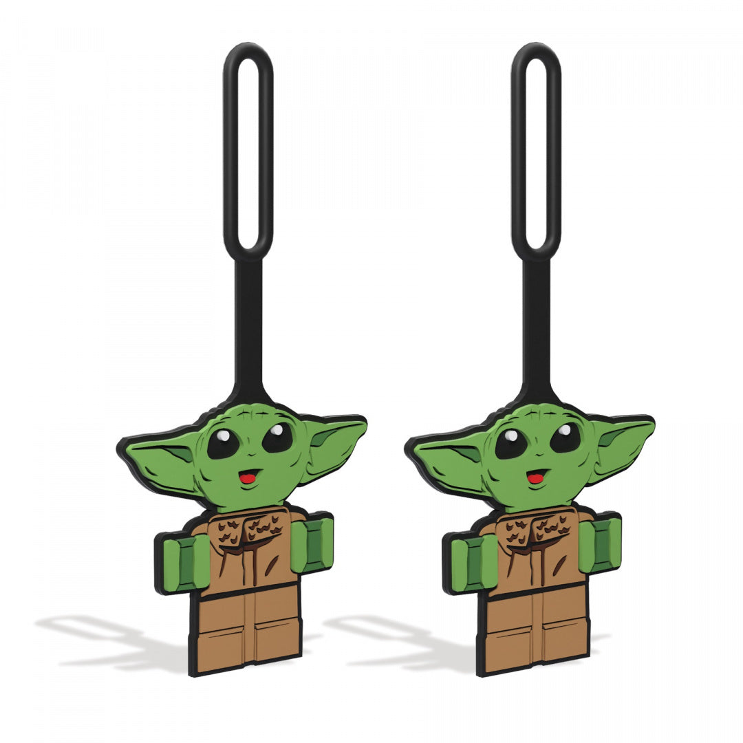 Zawieszka LEGO Star Wars Baby Yoda w formie zielonej postaci z dużymi uszami i brązowym ubraniem