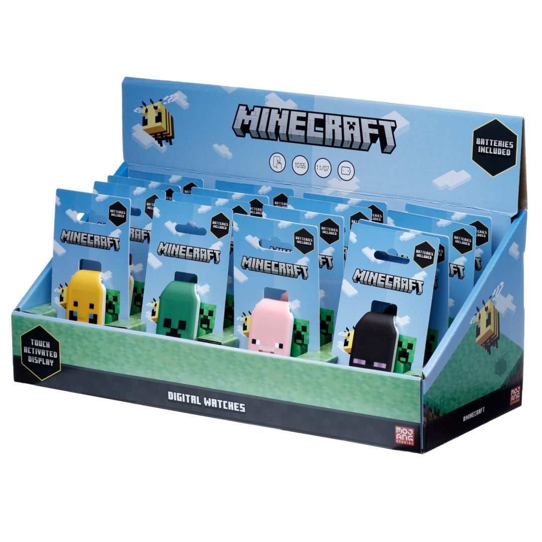 Relógio Minecraft para crianças em cores diferentes com display digital e embalagem LOQI