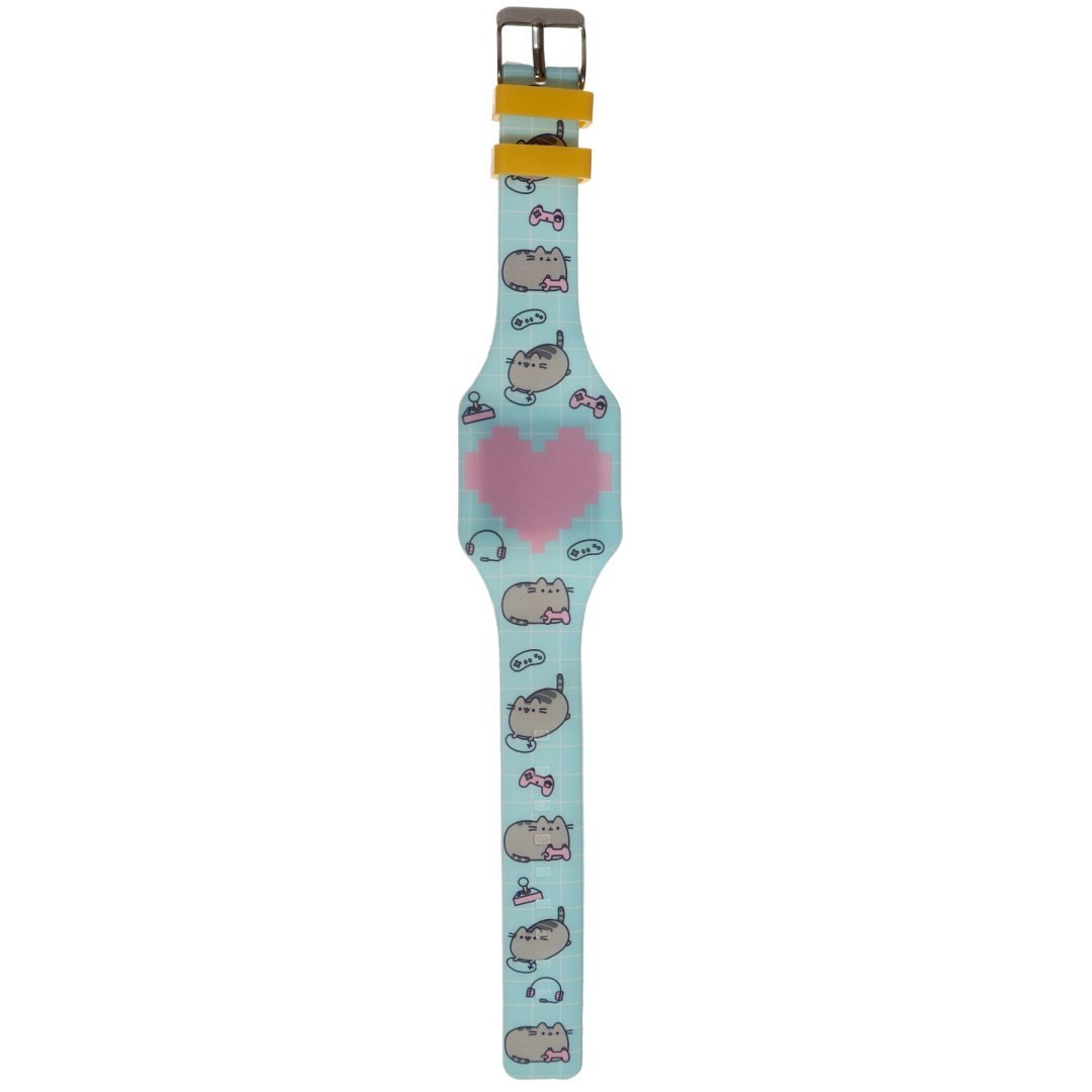Zegarek Pusheen dla dzieci z niebieskim paskiem i różowym sercem od LOQI
