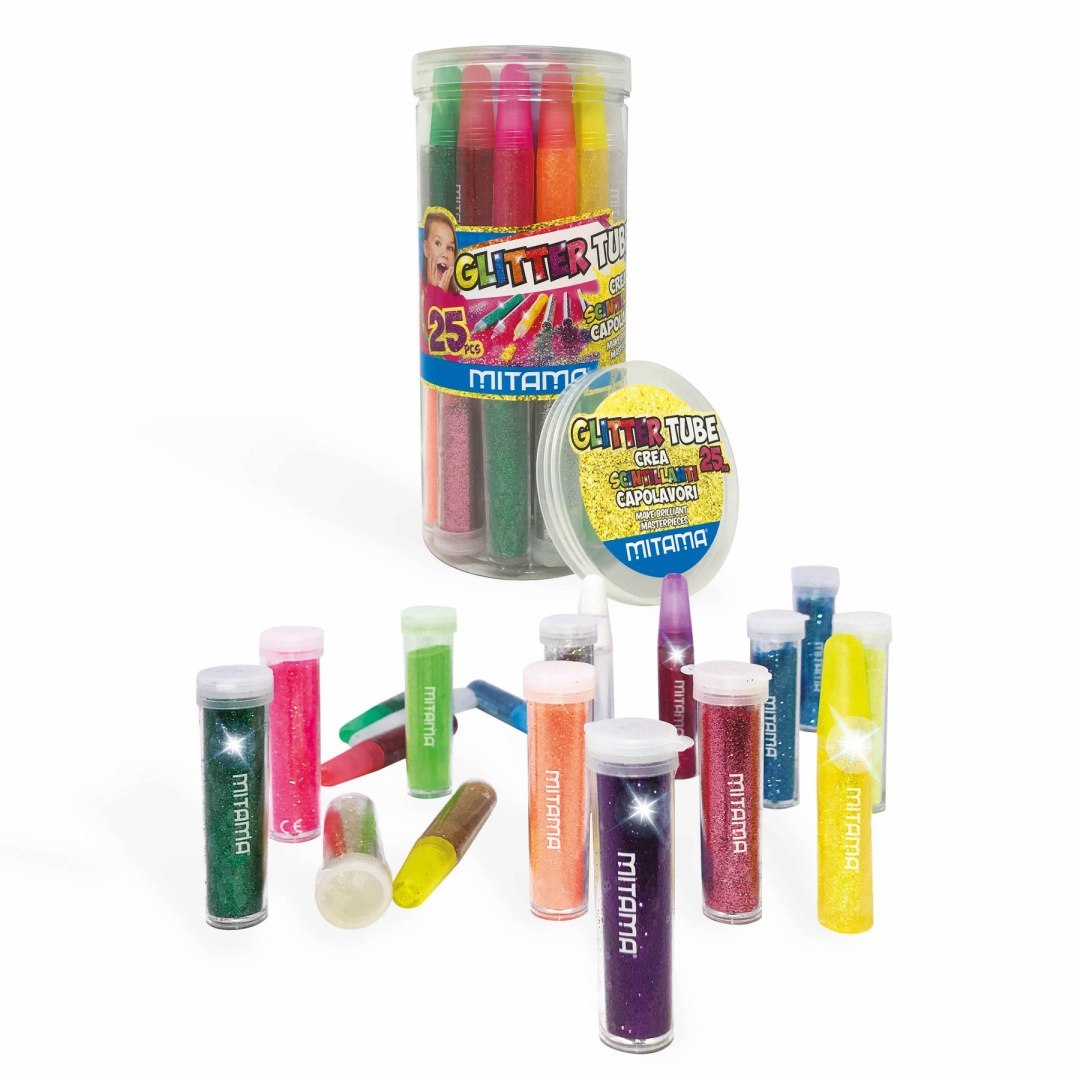 Set von Glitzerklebern BV JACOB COMPANY bunte Tuben mit Glitzer für kreative Handarbeiten
