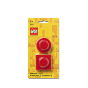 Bv Jacob Company magnesy LEGO czerwone w kształcie klocków na żółtym tle opakowania