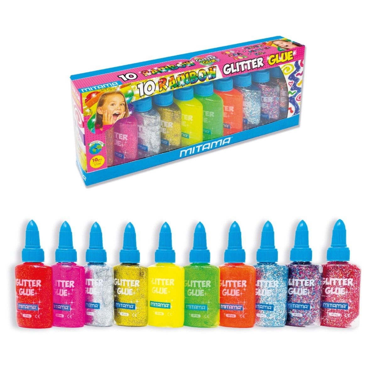 Colas brilhantes, conjunto de 10 cores com aplicadores precisos da BV JACOB COMPANY