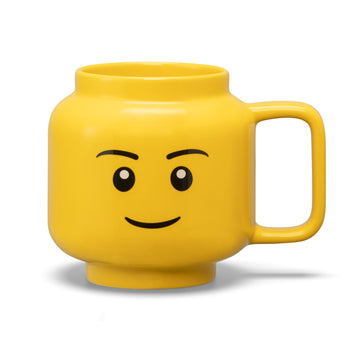 kubek LEGO duża głowa chłopiec żółty z uchem na napoje dla fanów klocków