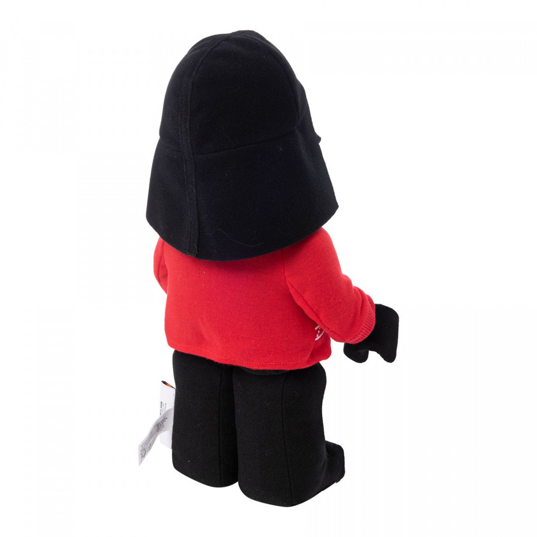 LEGO pluszak Darth Vader Star Wars w czarnej masce i czerwonym ubranku widok od tyłu