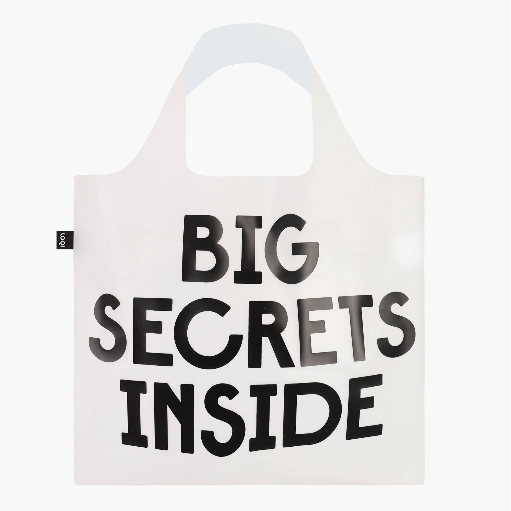 Yamann transparentna torba podręczna z napisem Big Secrets Inside w czarnym kolorze