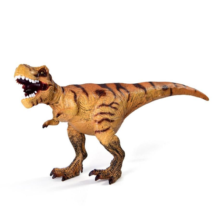 Figurka T-Rex ręcznie malowana w naturalnych brązowych i czarnych kolorach z detalami mięśni i zębów