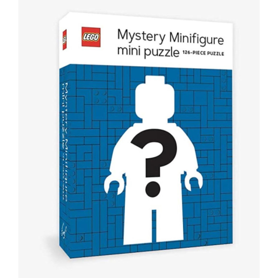 Puzzle minipuzzle LEGO Blue Edition z tajemniczą figurką minifigure na niebieskim tle