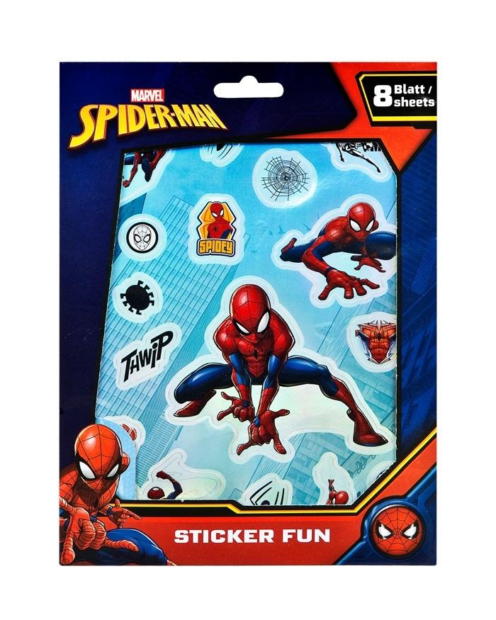 Metallic Spider-Man stickers with Spider-Man motifs on 8 sheets from LOQI