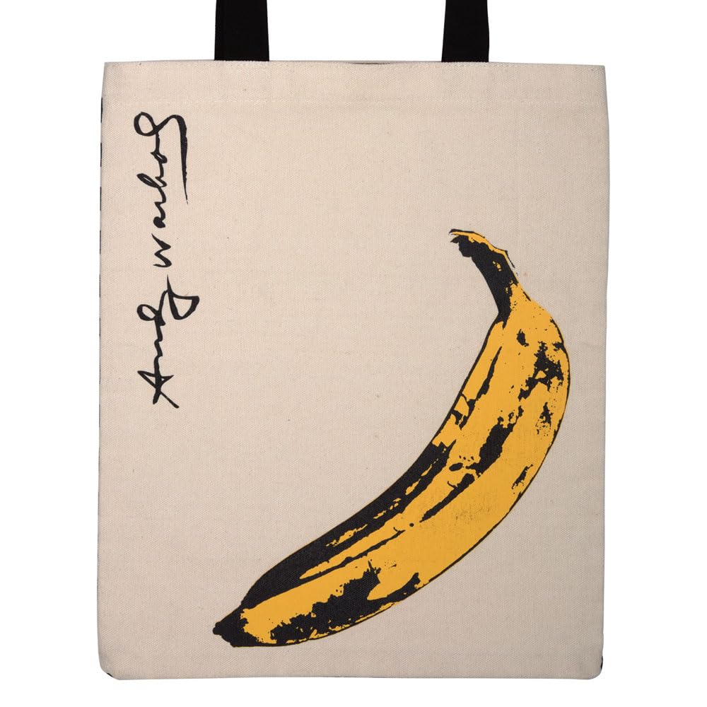 Torba bawełniana Andy Warhol z nadrukiem żółtego banana na beżowym tle od Galison