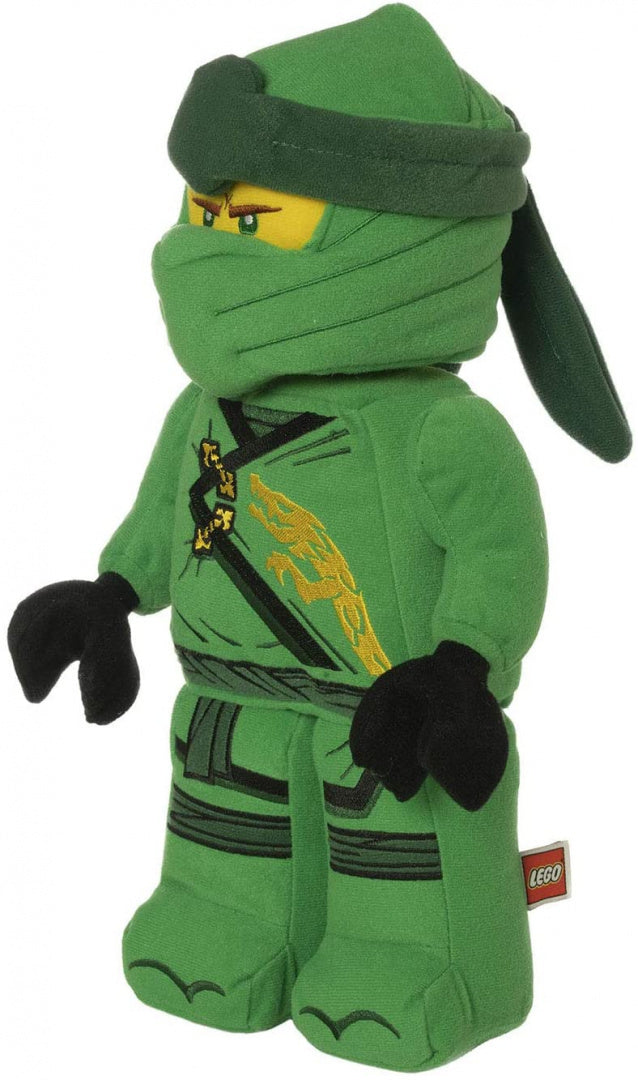 Pluszak LEGO Ninjago Lloyd w zielonym stroju ninja z haftowanymi detalami i czarnymi rękawiczkami