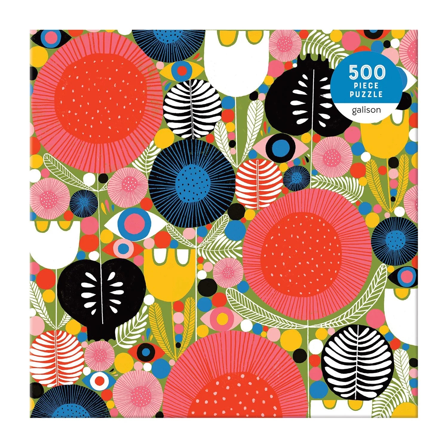 Kolorowe puzzle 500 elementów dla dorosłych z wzorem kwiatów od Galison