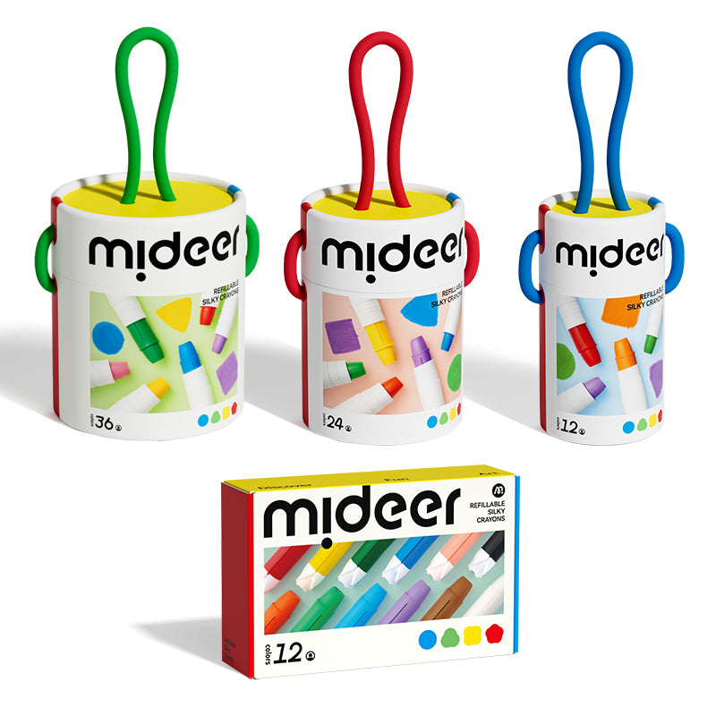 Wiaderko kredek silky crayons mideer – 24 kolory