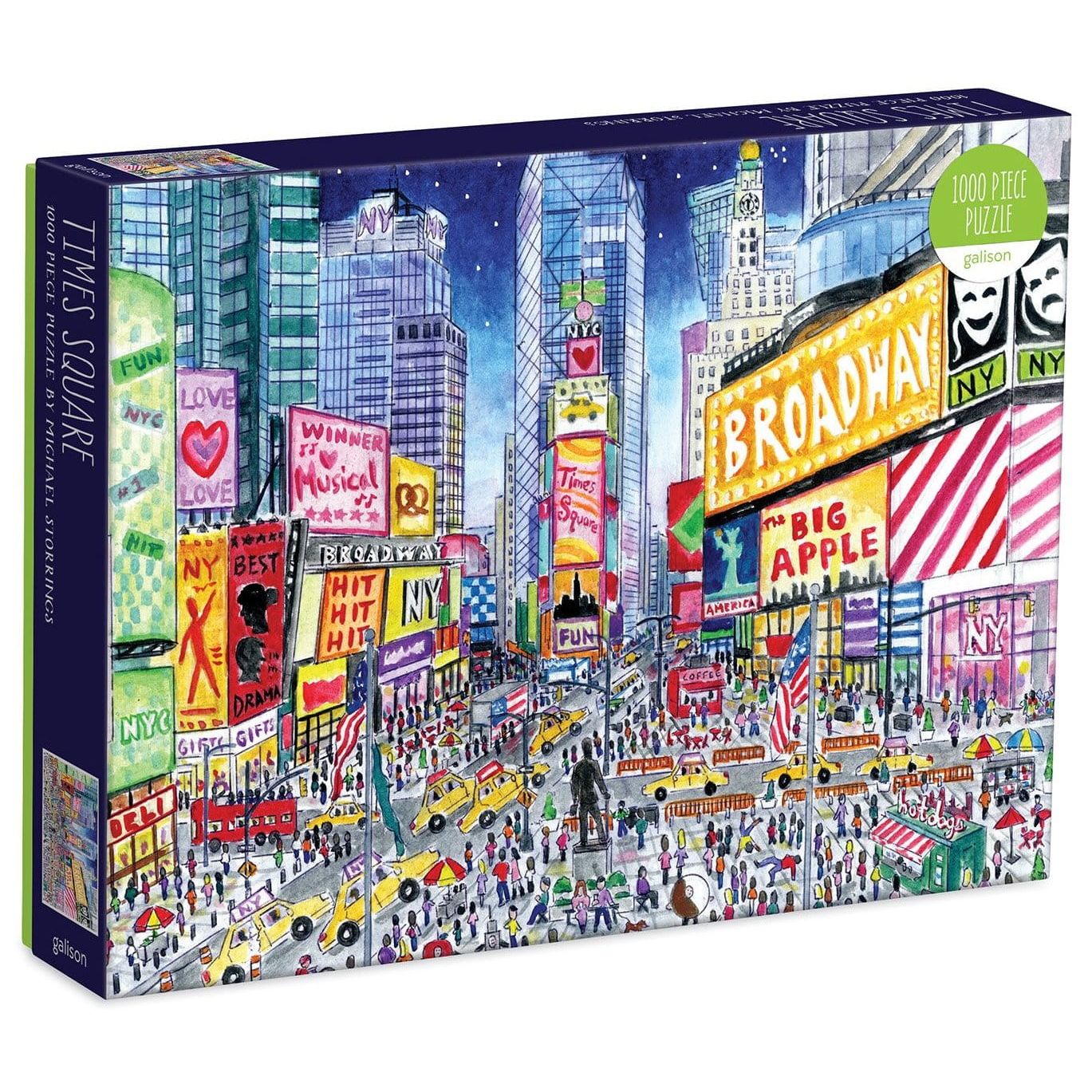 Puzzle Times Square 1000 elementów ilustrujące tętniące życiem ulicę Nowego Jorku z reklamami i tłumem