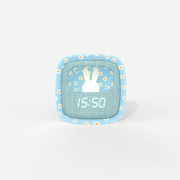 Budzik z lampką Billy MOB – niebieski kwiat