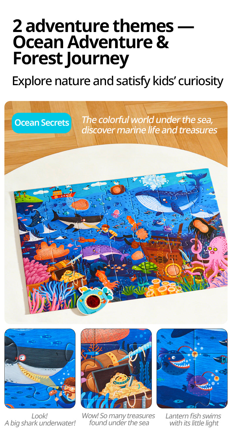 Secret puzzles with glasses 3D mideer – Ocean (35 el.) [nowe opakowanie]
