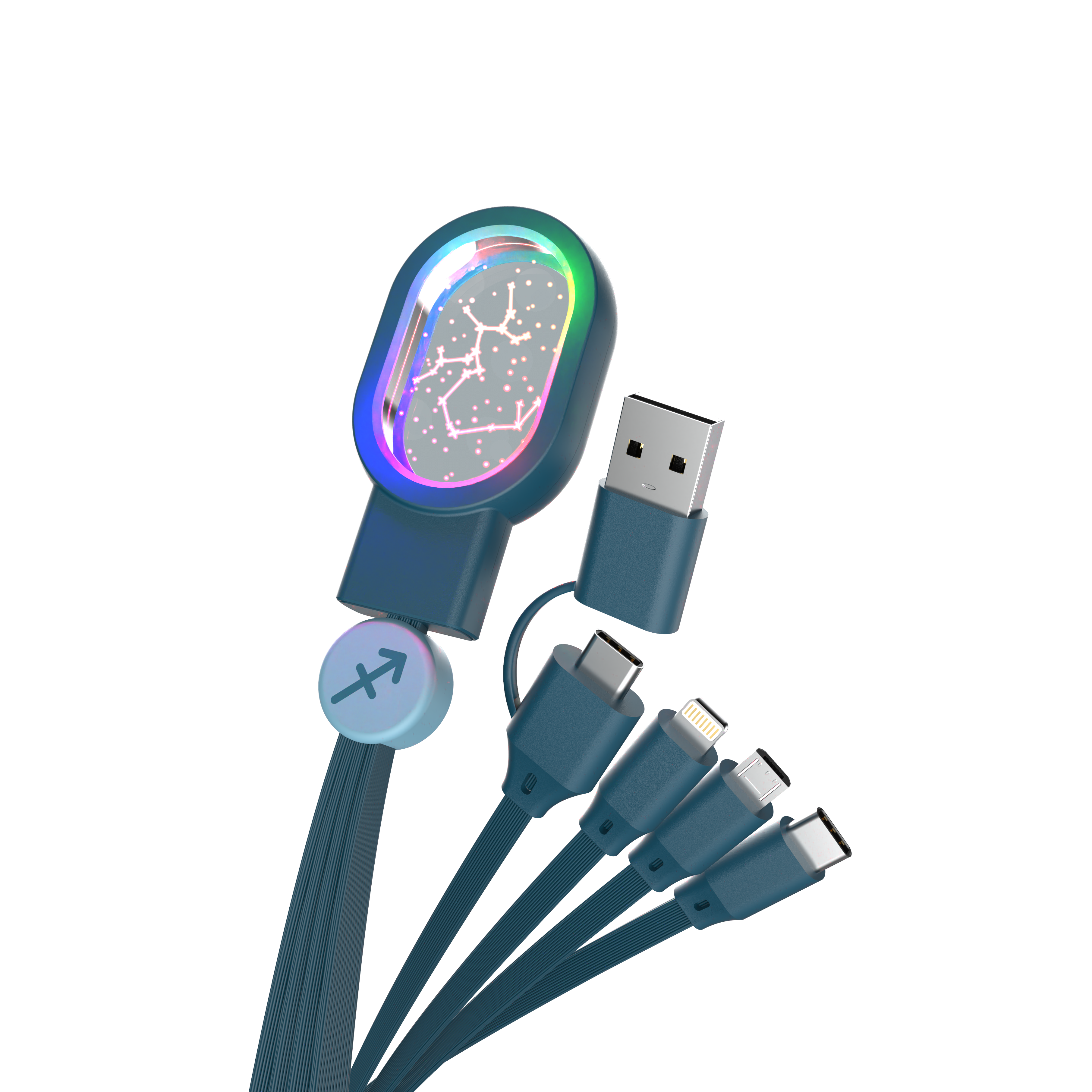 kabel 5 w 1 zodiak strzelec z wieloma końcówkami i podświetleniem LED od WABOBA AB